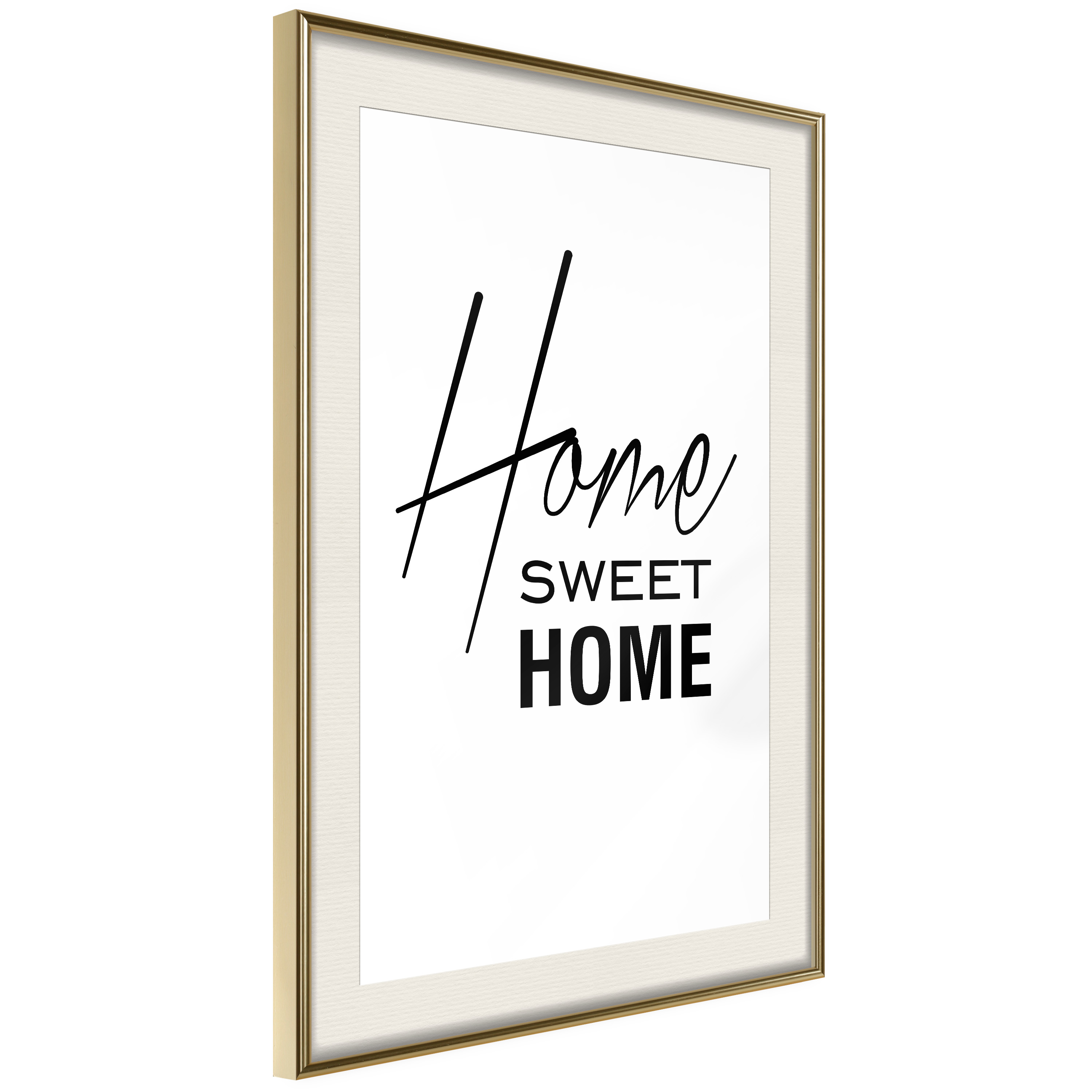Affisch - Black and White: Home Sweet Home [Poster] 30x45 Guld ram med passepartout, 30x45 cm