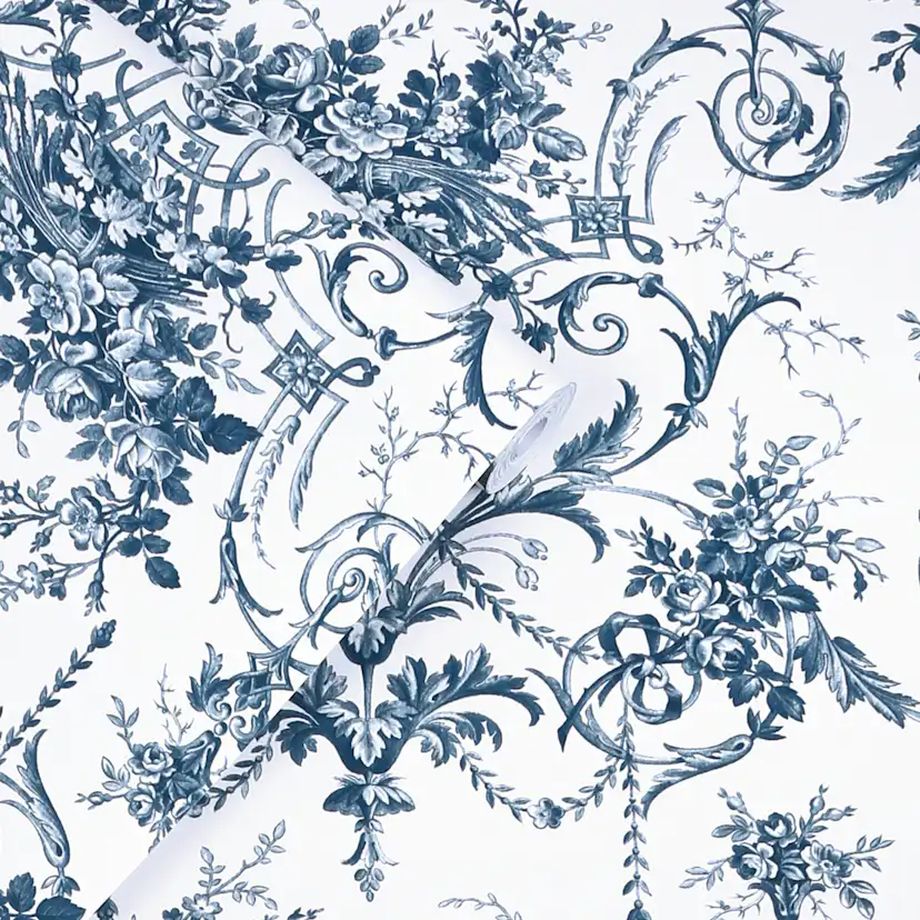 Tapet Laura Ashley Tuileries Midnight Blå 122767