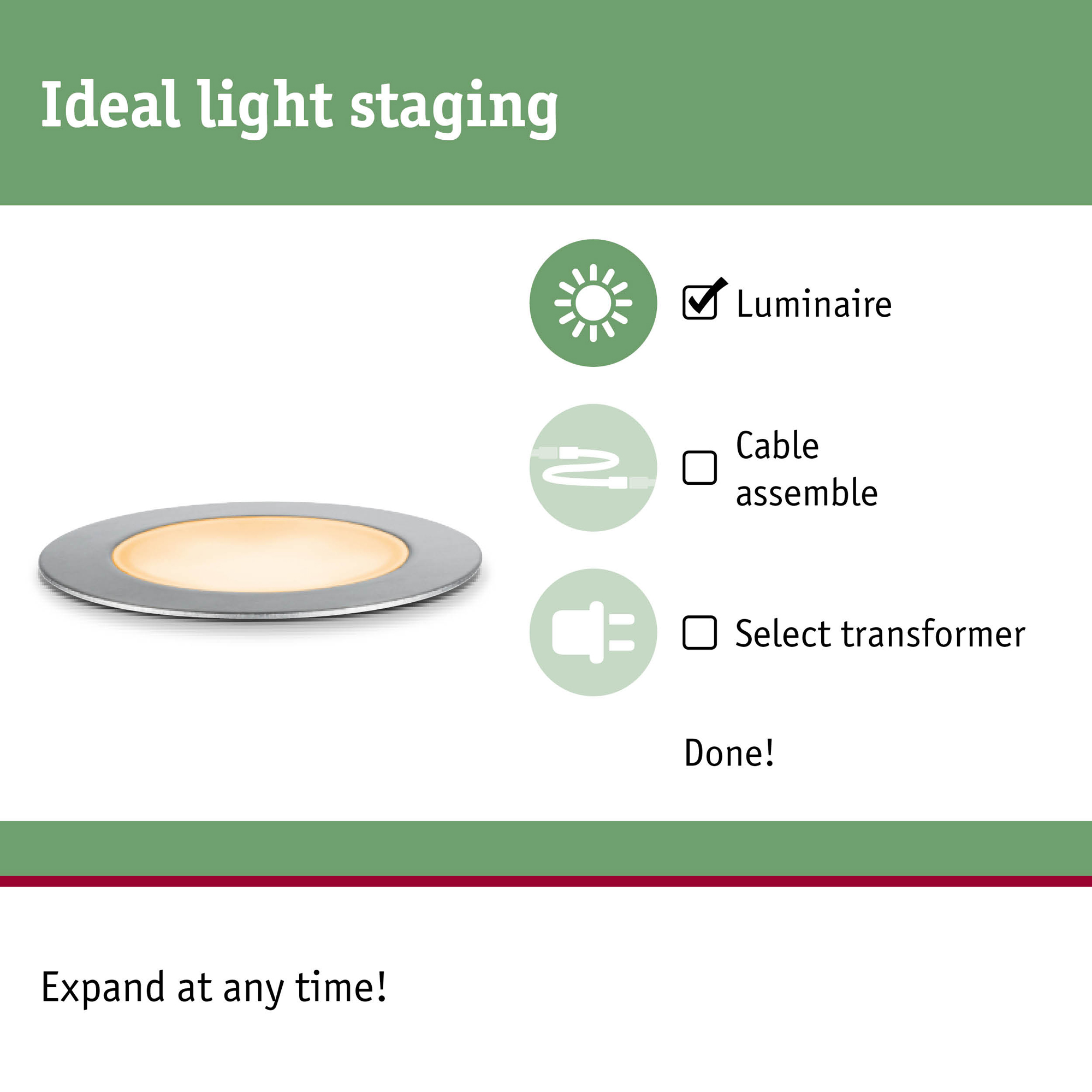 LED Infälld Markbelysning Paulmann Plug & Shine Floor Eco Spot IP67 24V