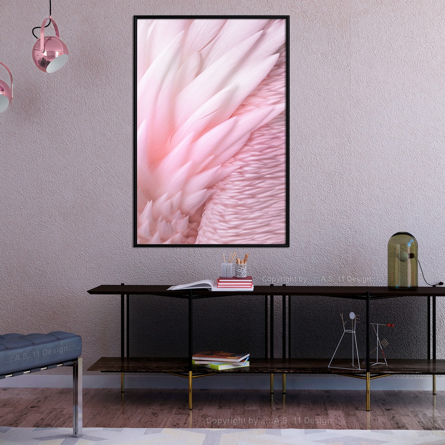 Affisch - Feathers [Poster] 30x45 Svart ram, 30x45 cm