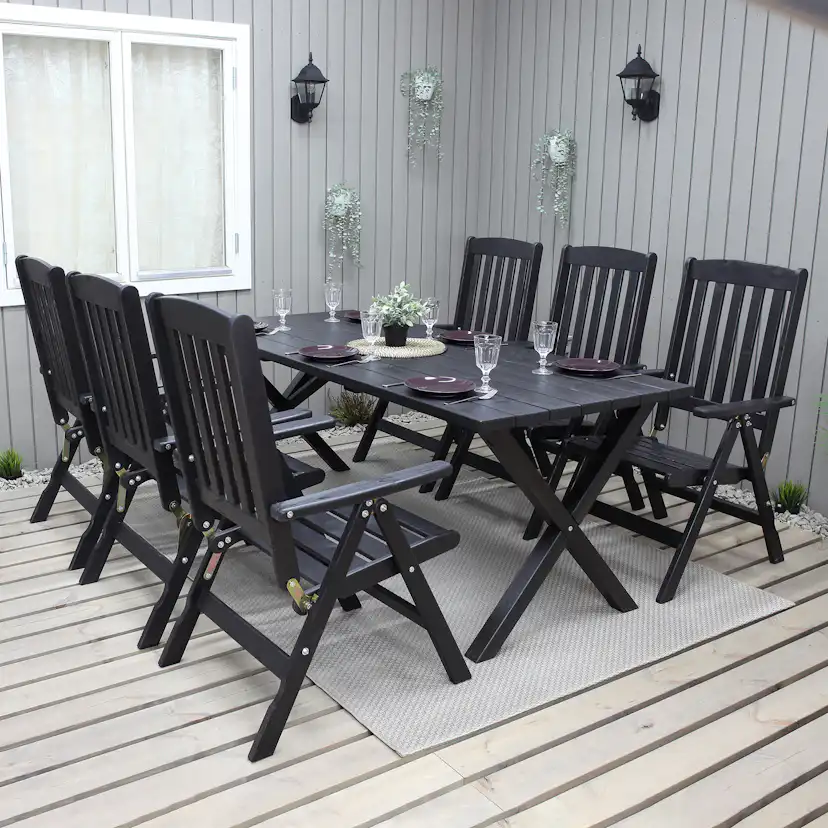 Trädgårdsmöbel Baltic Garden Olivia Svart 6-sits
