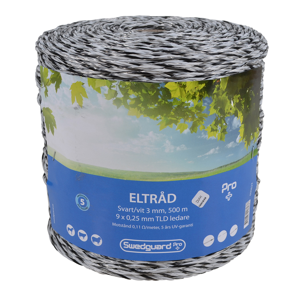 Eltråd Swedguard Pro+ 3 mm Vit/Svart