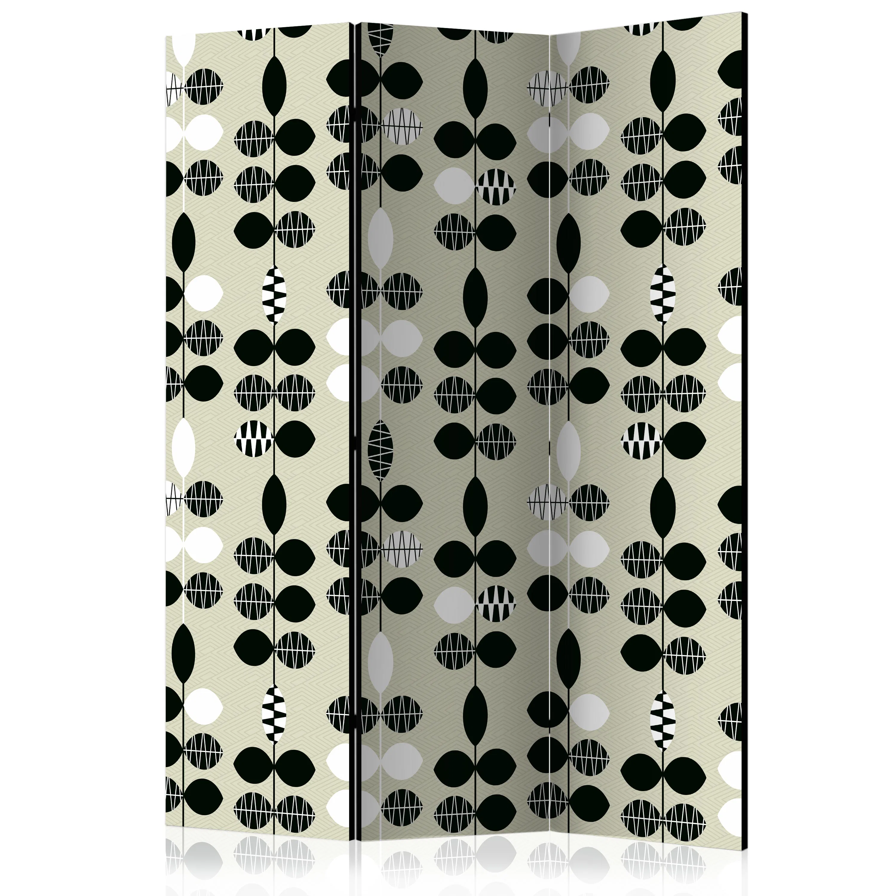 Rumsavdelare Skärmvägg Arkiio Black And White Dots 135x172 cm