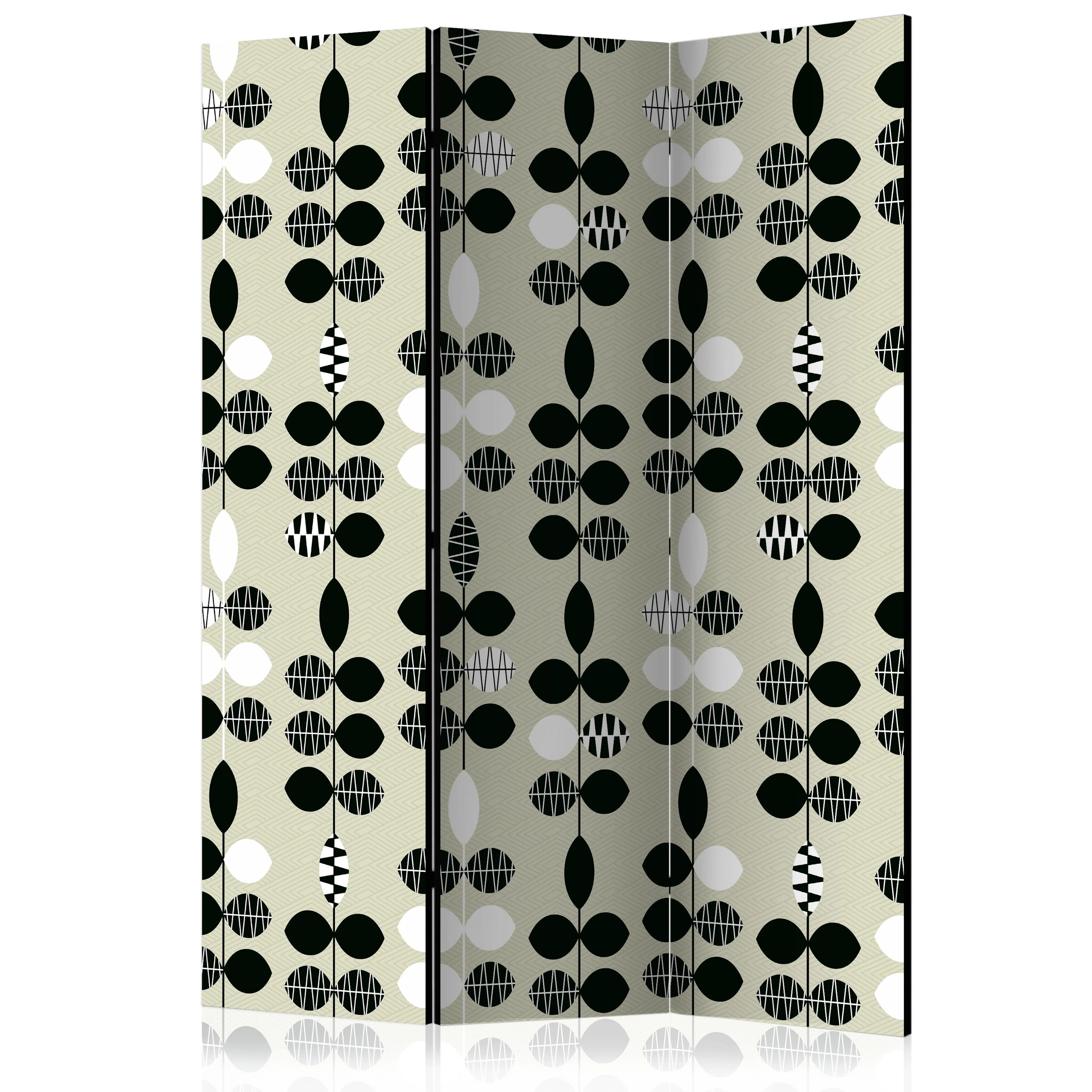 Rumsavdelare Skärmvägg Arkiio Black And White Dots 135x172 cm