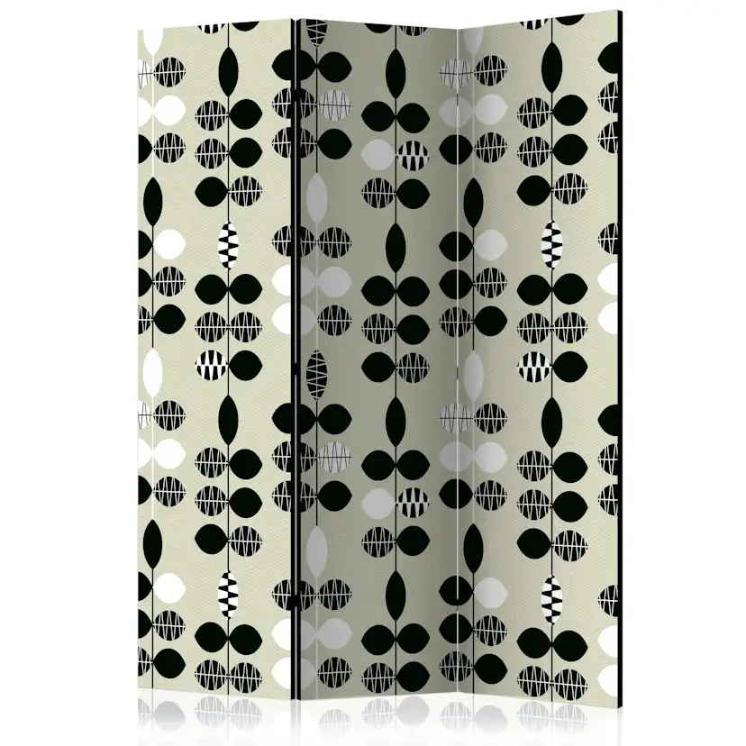 Rumsavdelare Skärmvägg Arkiio Black And White Dots 135x172 cm
