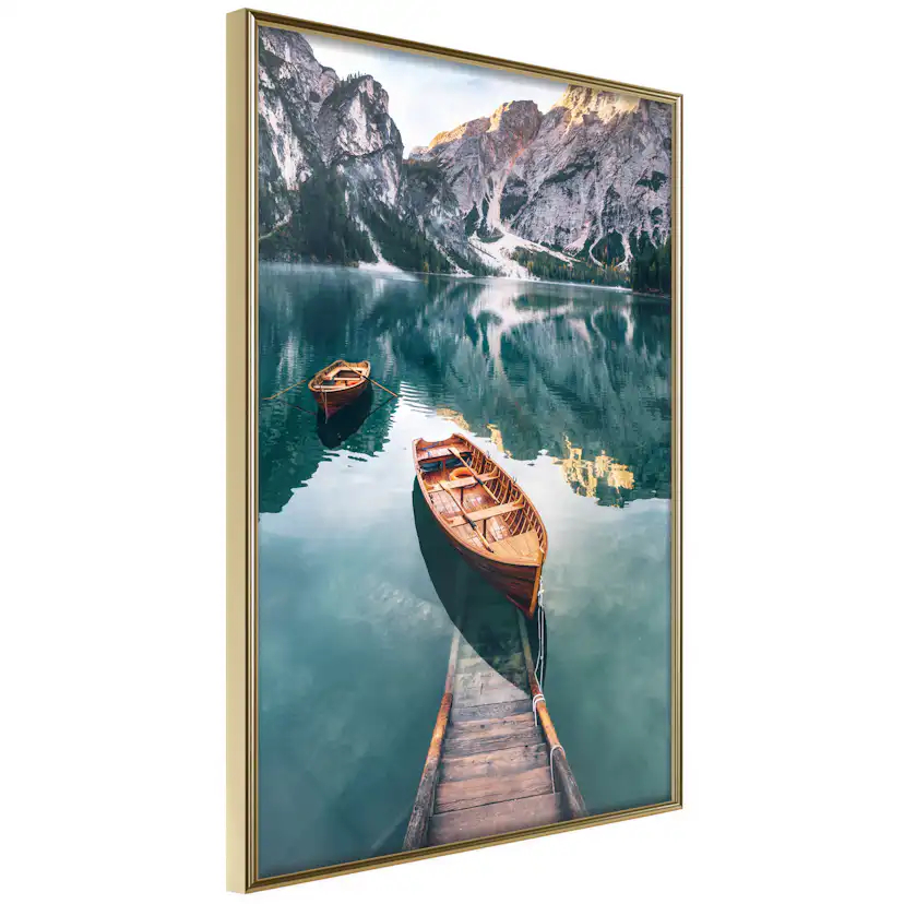 Poster Artgeist Affisch Boats In Dolomites