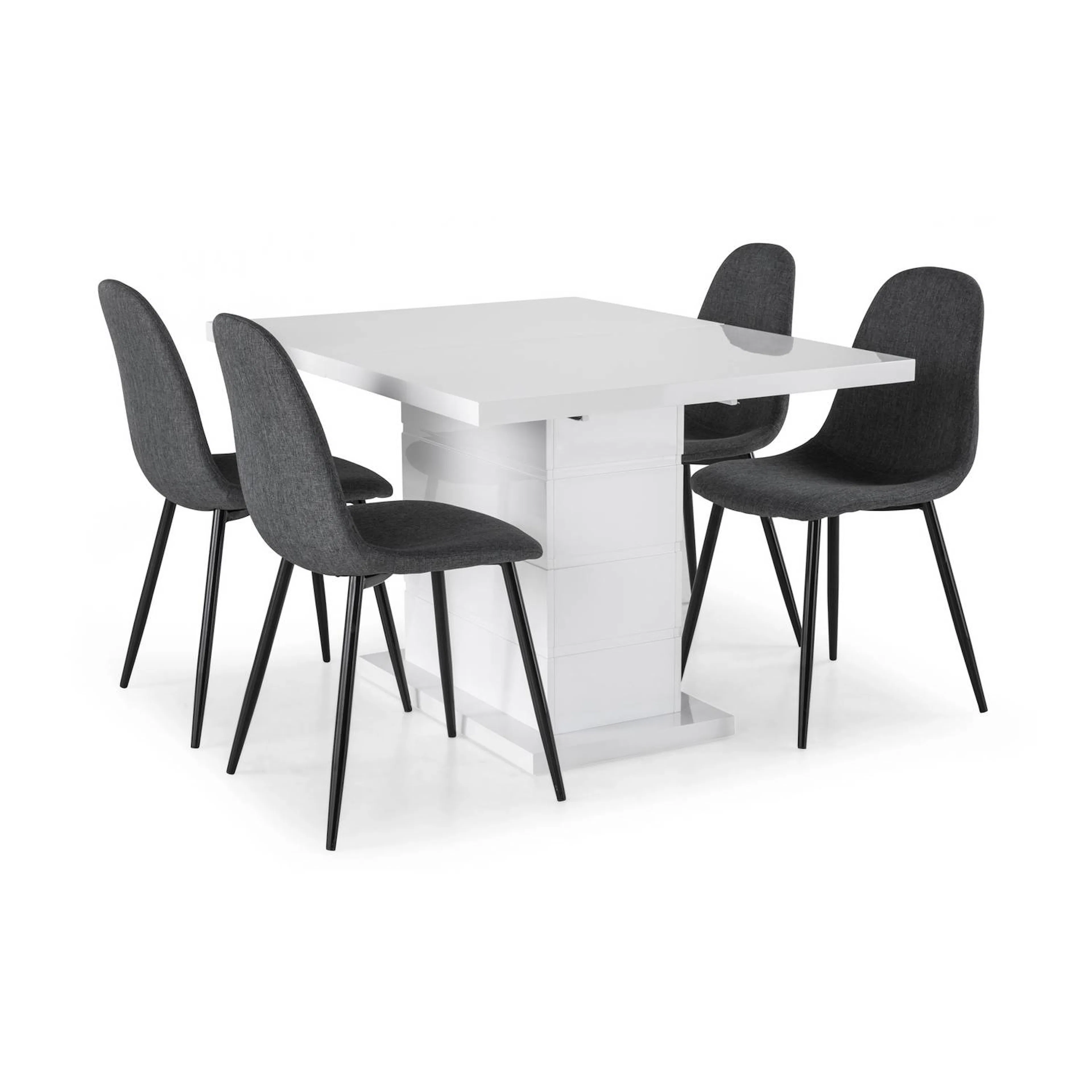 Matgrupp Concept 55 Ratliff Rektangulärt Matbord 120-160 cm Förlängningsbart med 4 Nibe Matstol