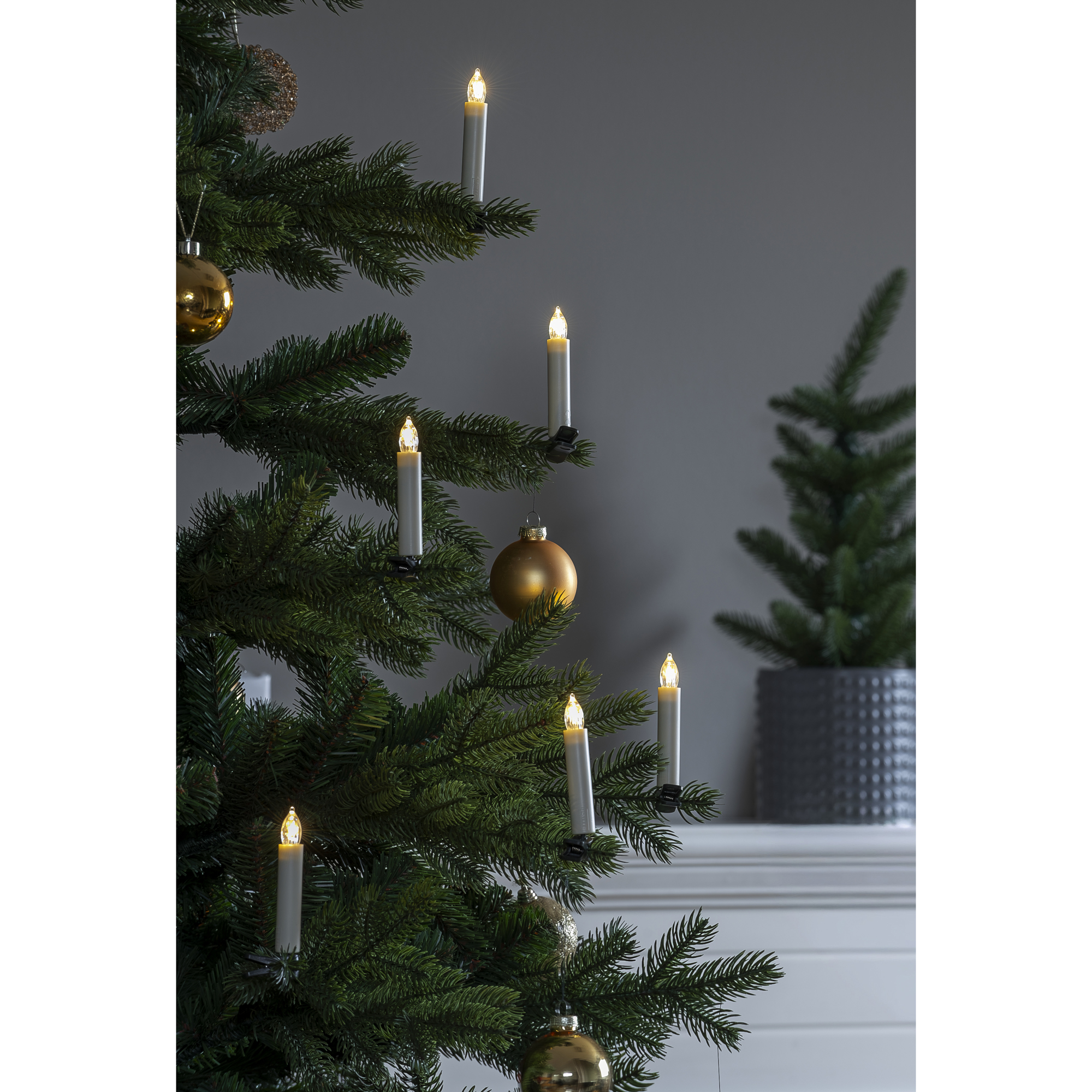 Julgransljus Gnosjö Konstsmide Basic 10st Batteridrivna Granljus LED m. Fjärrkontroll