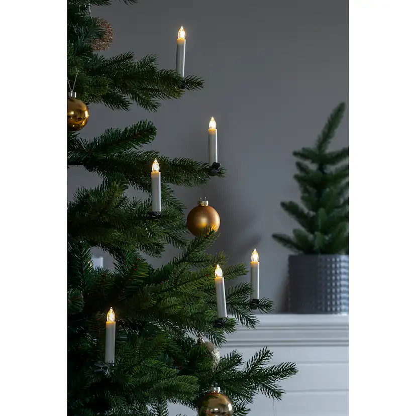 Julgransljus Gnosjö Konstsmide Basic 10st Batteridrivna Granljus LED m. Fjärrkontroll