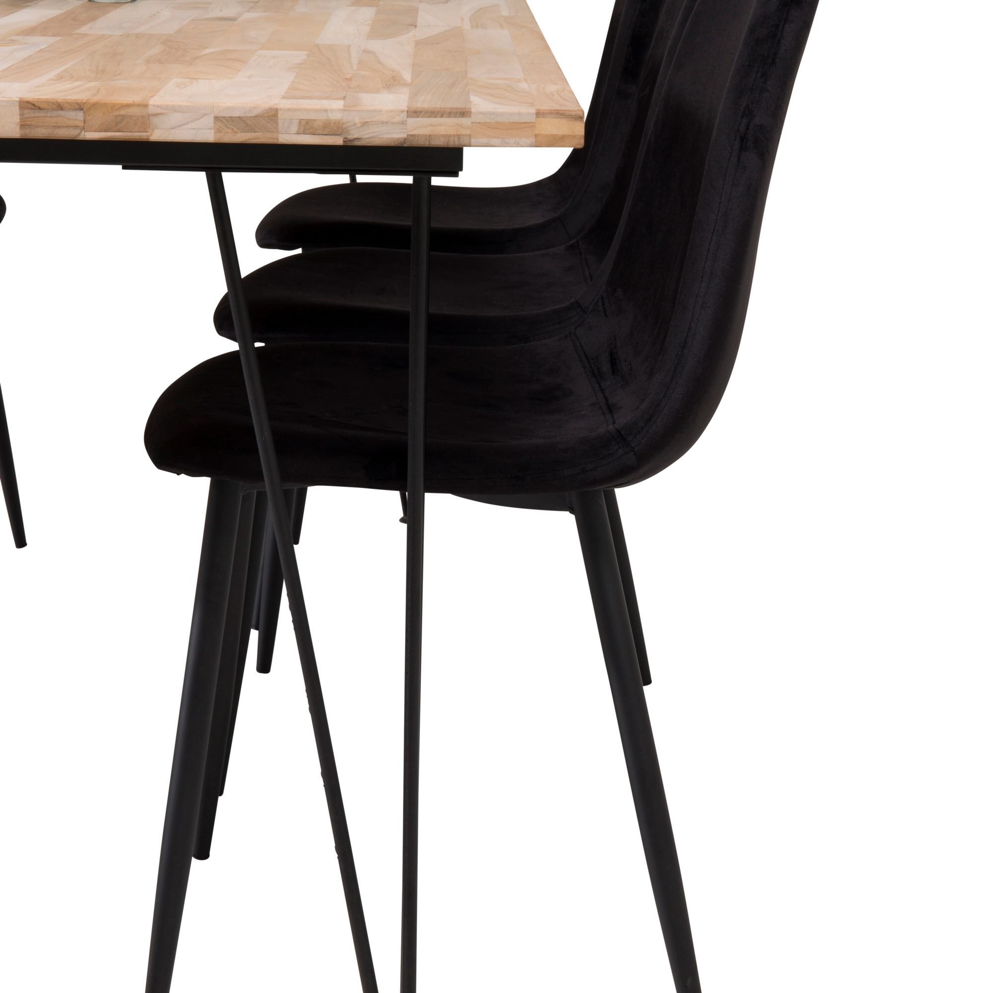 Bali Matbord - Svart / Naturträ  - 200*90*H75+Polar Dining C Natur/Svart