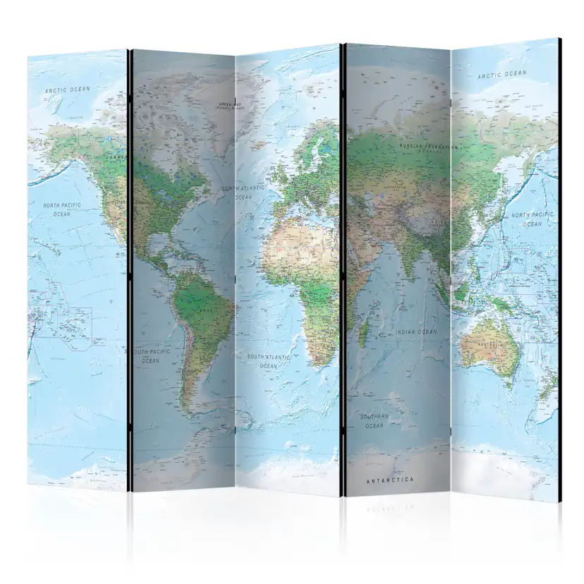 Rumsavdelare Skärmvägg Arkiio World Map 225x172 cm