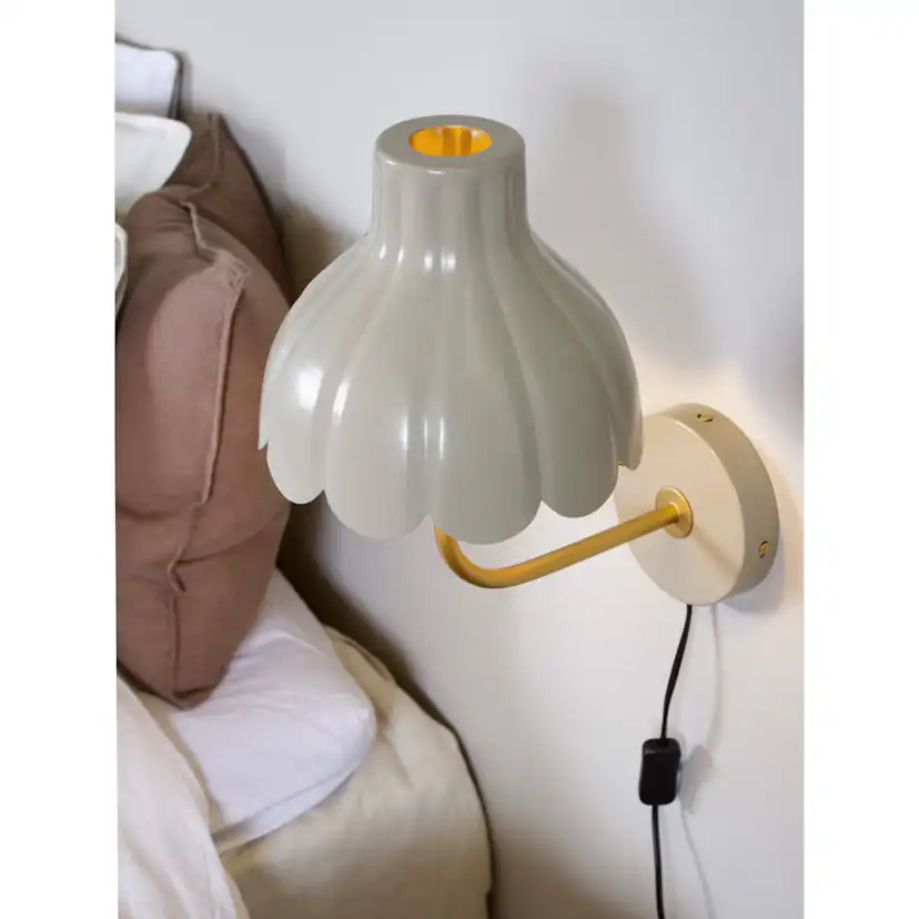 Vägglampa PR Home Wells Sänglampa med Handgjord Lampskärm