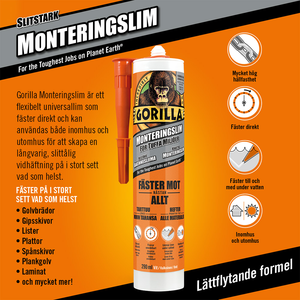 Lim Gorilla Grab Monteringslim 290 ml