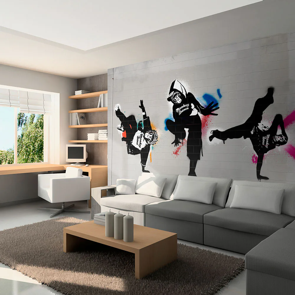 Fototapet Arkiio Monkey Dance Street Art