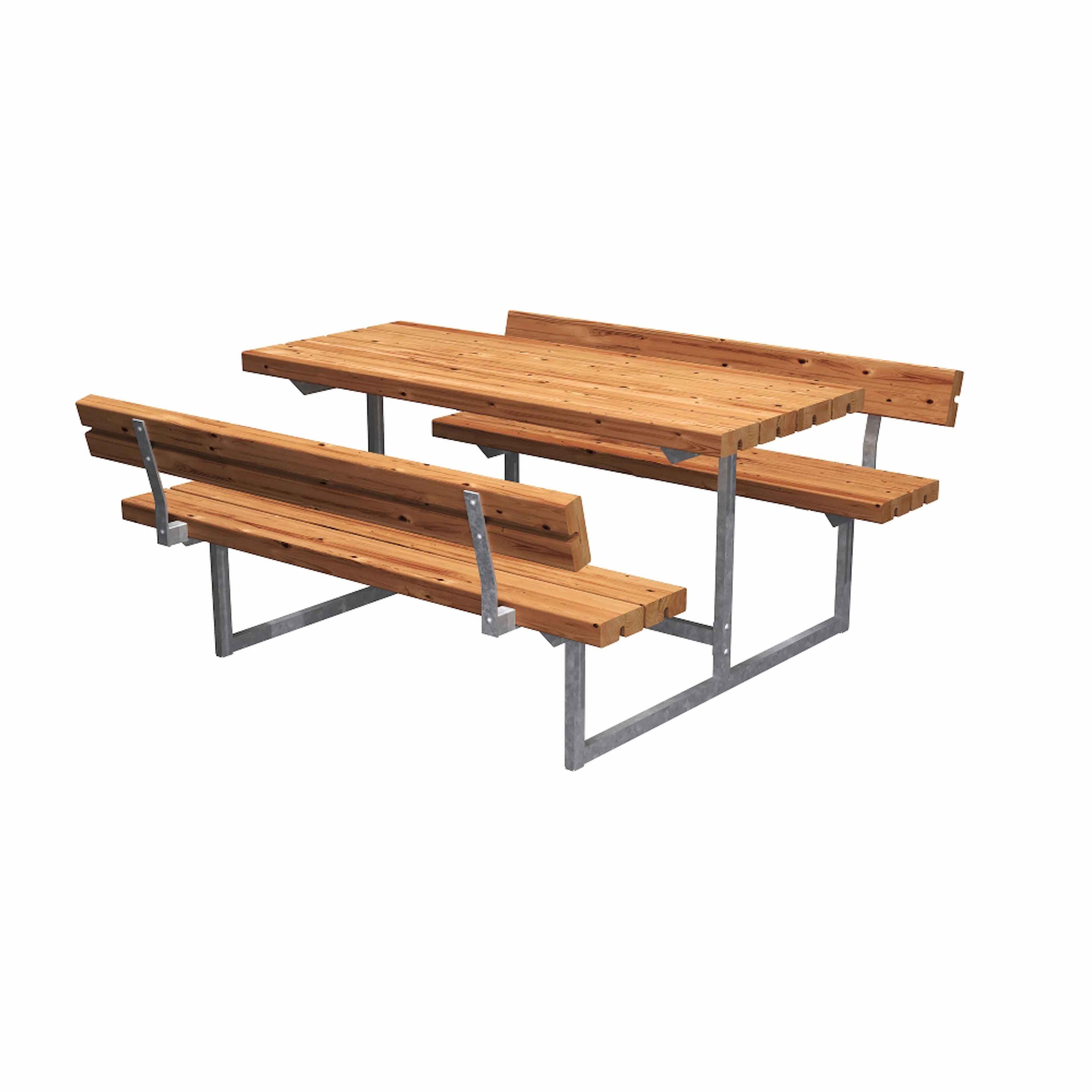 Bord/Bänkset PLUS Basic Junior 118 cm ThermoWood med 2 Ryggstöd