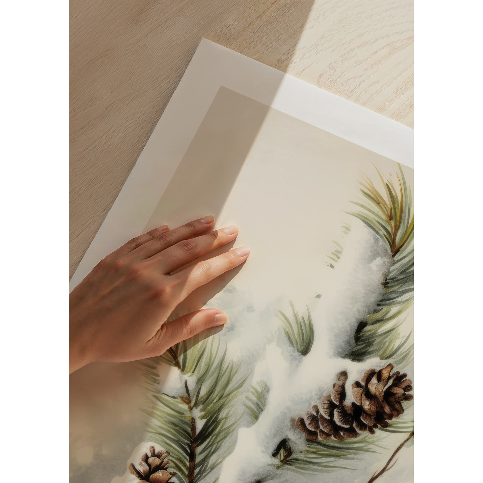 Poster Gallerix Snow Covered Pine Cones