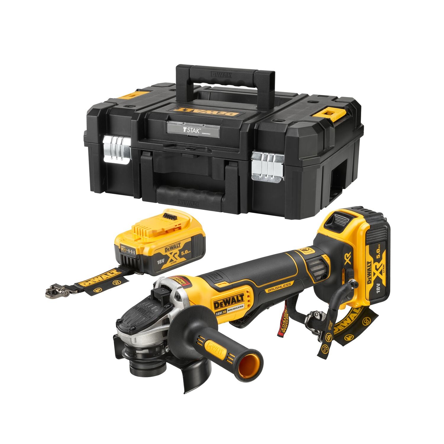 Vinkelslip DeWalt DCG406P2LRT 18V 125mm Tstak 2x5 Ah