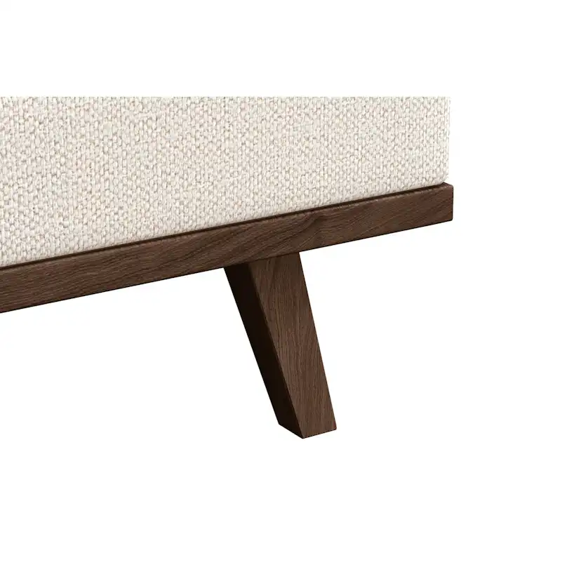 Schäslongsoffa Scandinavian Choice Copenhagen 4-sits Grand 1, Beige Tyg, Valnötsfinish, Vänstervändx