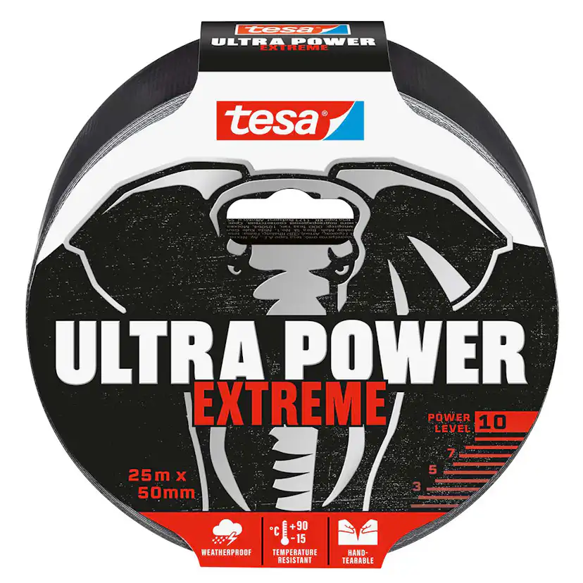 Reparationstejp Tesa 50 mm x 25 m Svart Extra