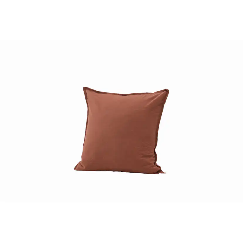 Ronja Cushion Cover Washed Cotton - Roasty Mörkbrun