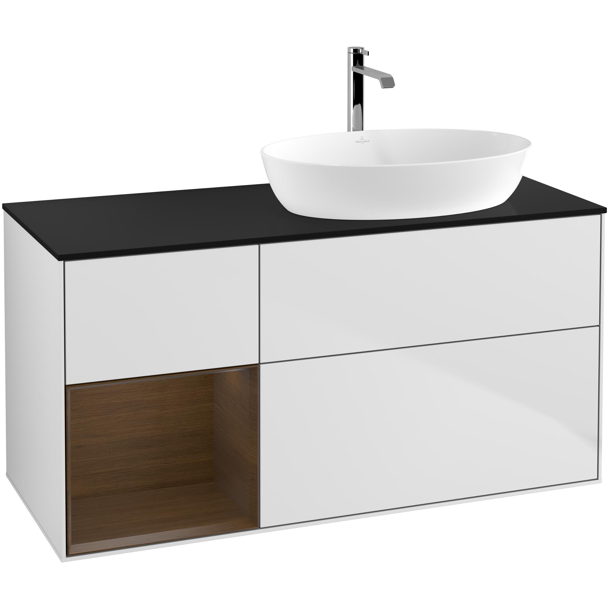 Tvättställsskåp Villeroy & Boch Finion med 3 Lådor Hylla och Bänkskiva för Ocentrerat Tvättställ från Artis & Collaro