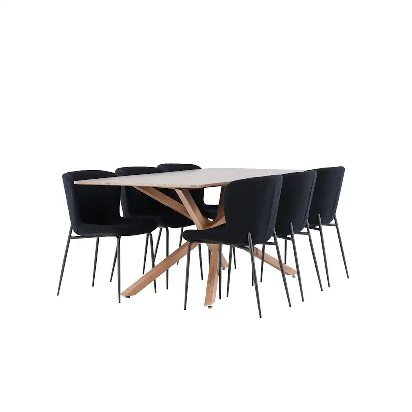 Matgrupp Venture Home Piazza 180 med 6 st Modesto Stolar Teddy
