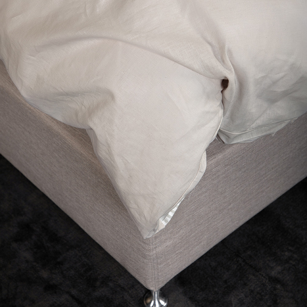 Jenna Bed Set Linen Cotton Light Grey 150x200 cm Färg: Ljusgrå, Mått: 150x200 cm