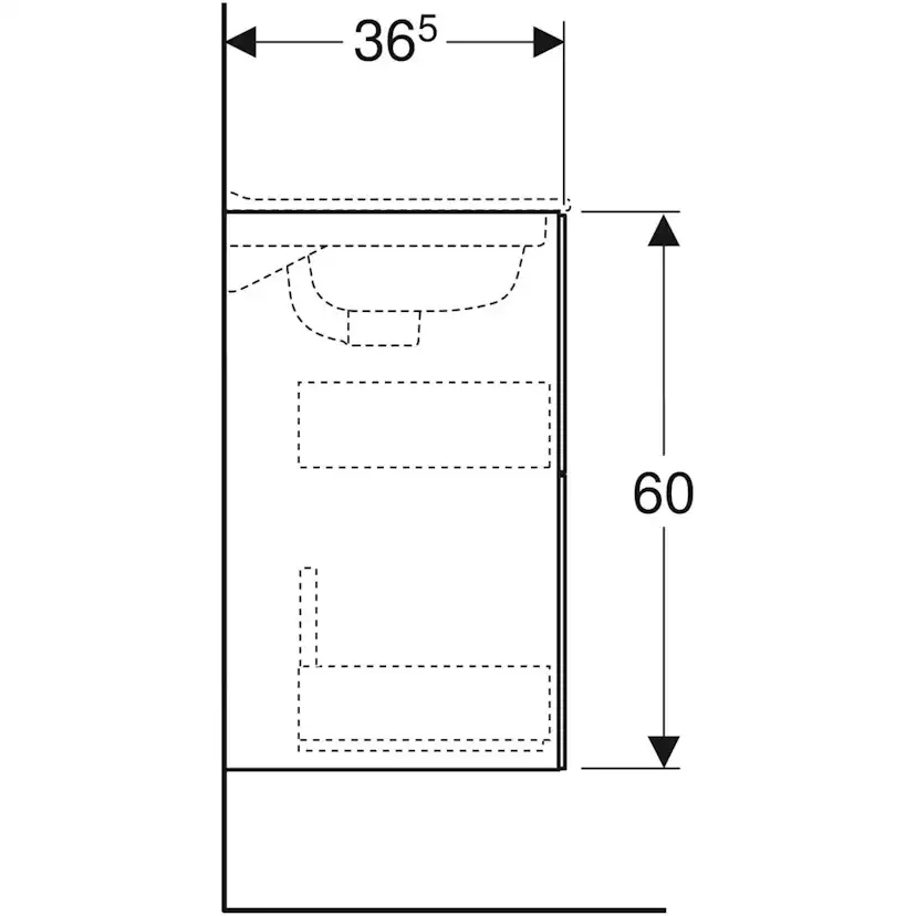 Ifö Elegant underskåp för möbeltvättställ, med två lådor, ko Vit, 900x600 mm