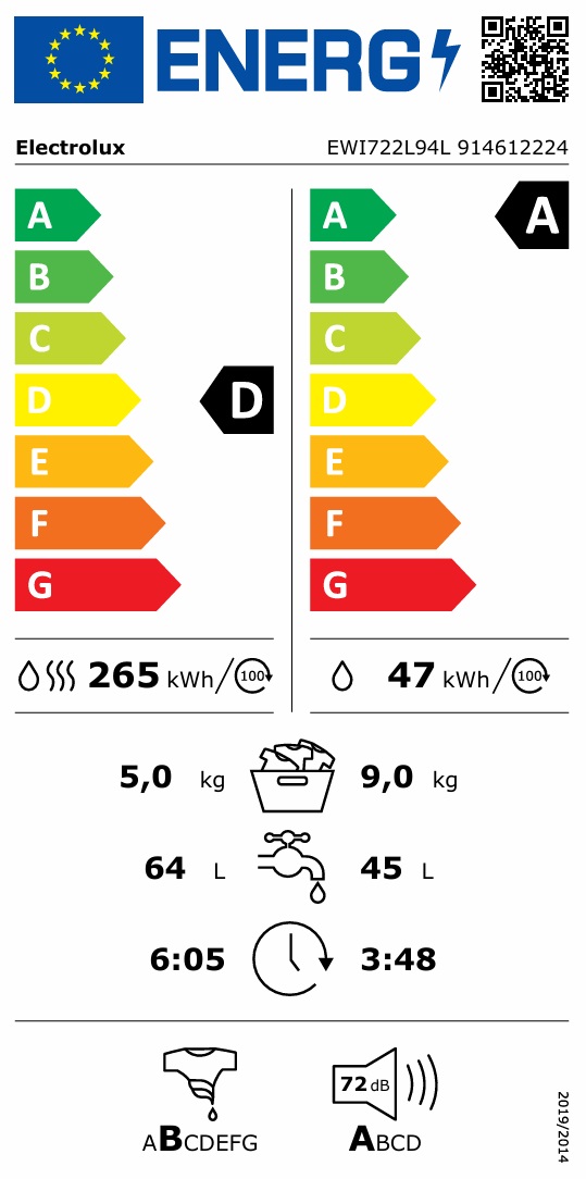 Kombi tvätt/tork Electrolux EWI722L94L