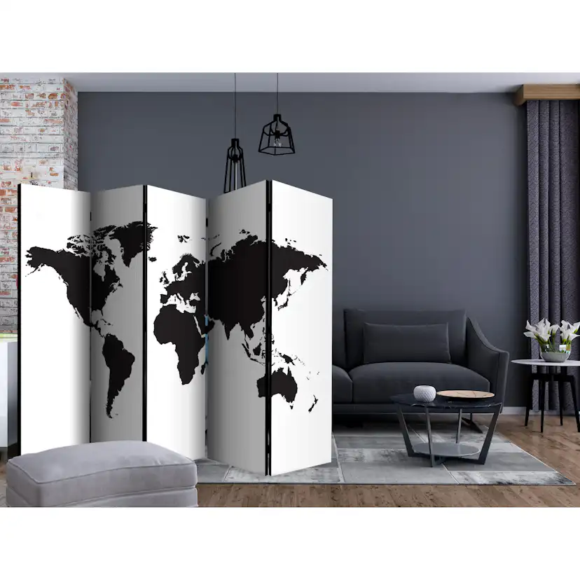 Rumsavdelare Skärmvägg Arkiio Black and White World II 225x172 cm