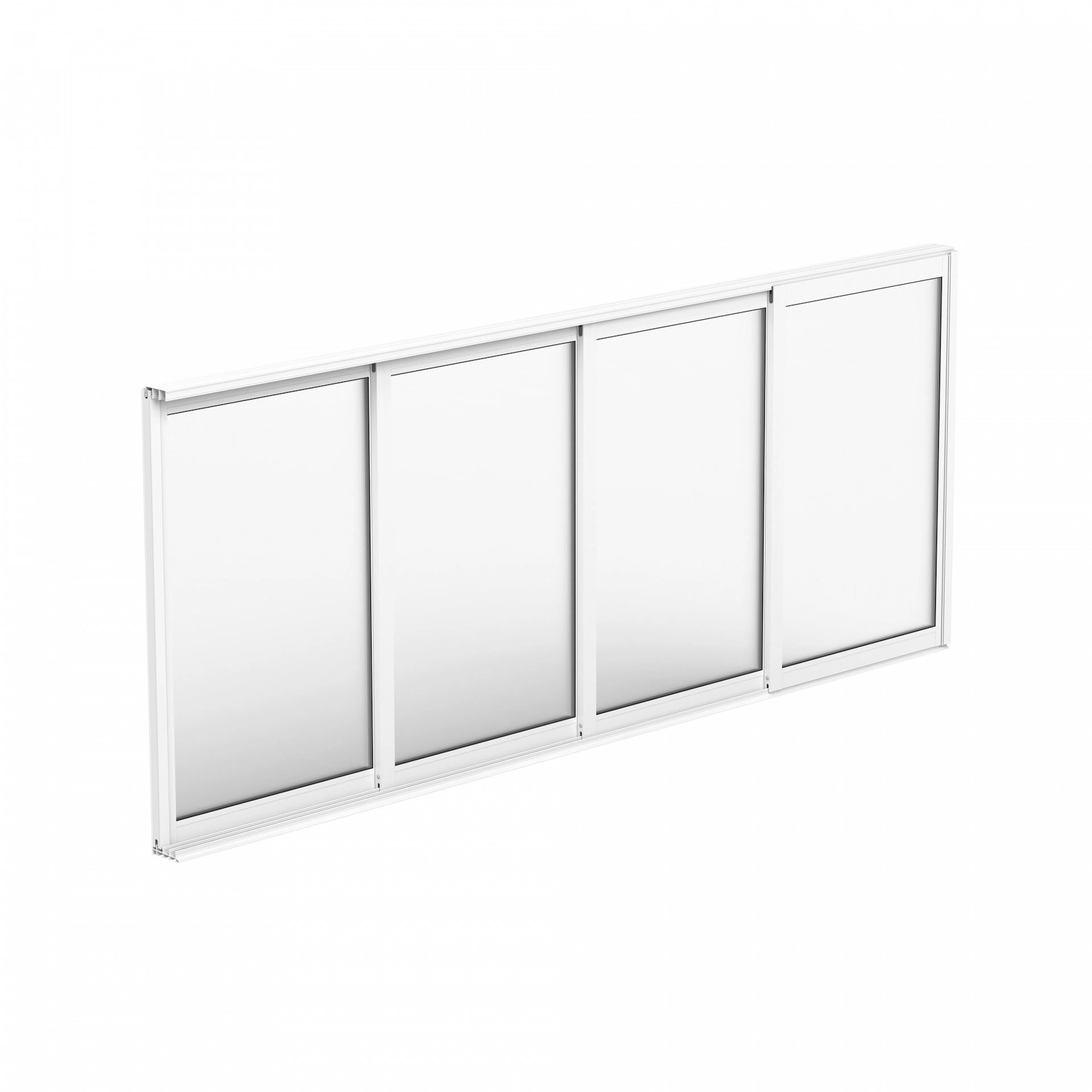 Primolux Skjutparti Vit 4 Fönster B= 4125 H= 1190 Sommar, B: 4125 mm