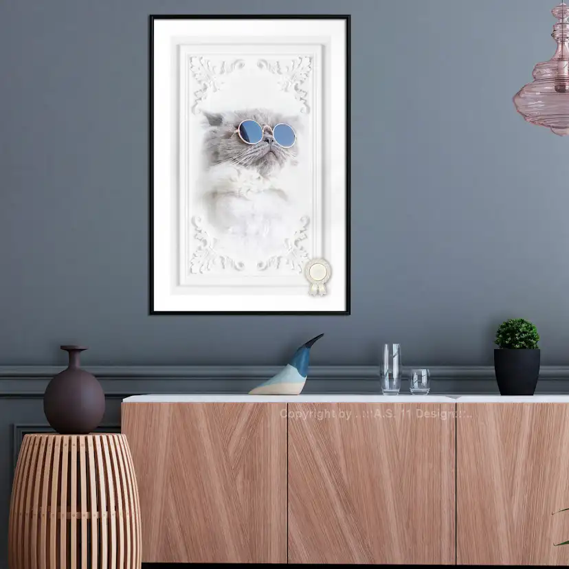 Poster Artgeist Affisch Cat with Glasses