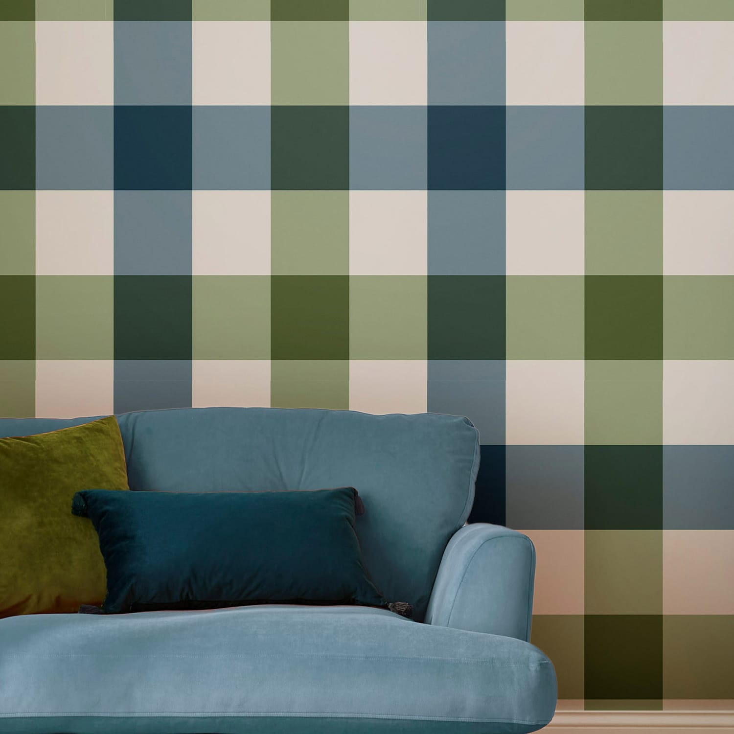 Tapet Joules Jumbo Gingham Garden Greens