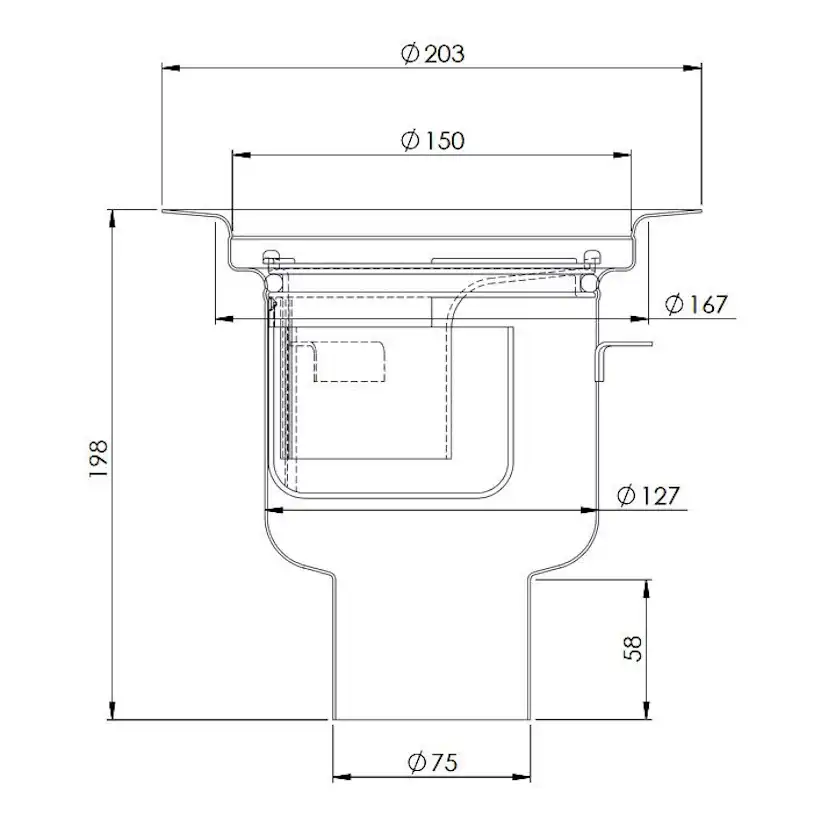 Golvbrunn Purus Balder 75 P Ø150 mm