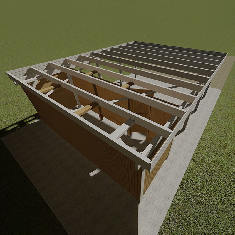 Förråd till Carport Karl 40,6 m2 Obehandlad