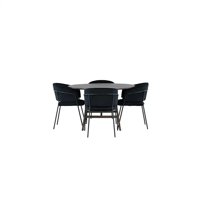 Matgrupp Venture Home Kaseidon Ø100 cm med 4 st Selma stolar