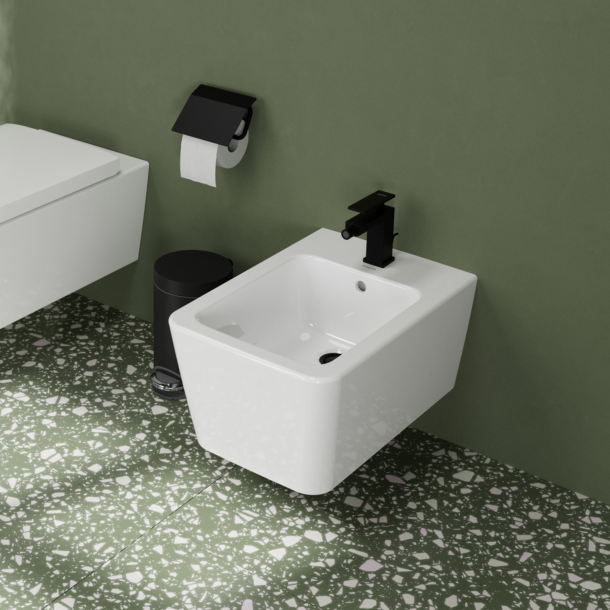 Toalettpappershållare Hansgrohe AddStoris 41753 med Lock