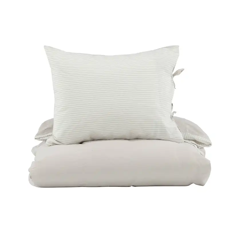 Jenna Bed Set Linen Cotton Light Grey 150x200 cm Färg: Ljusgrå, Mått: 150x200 cm