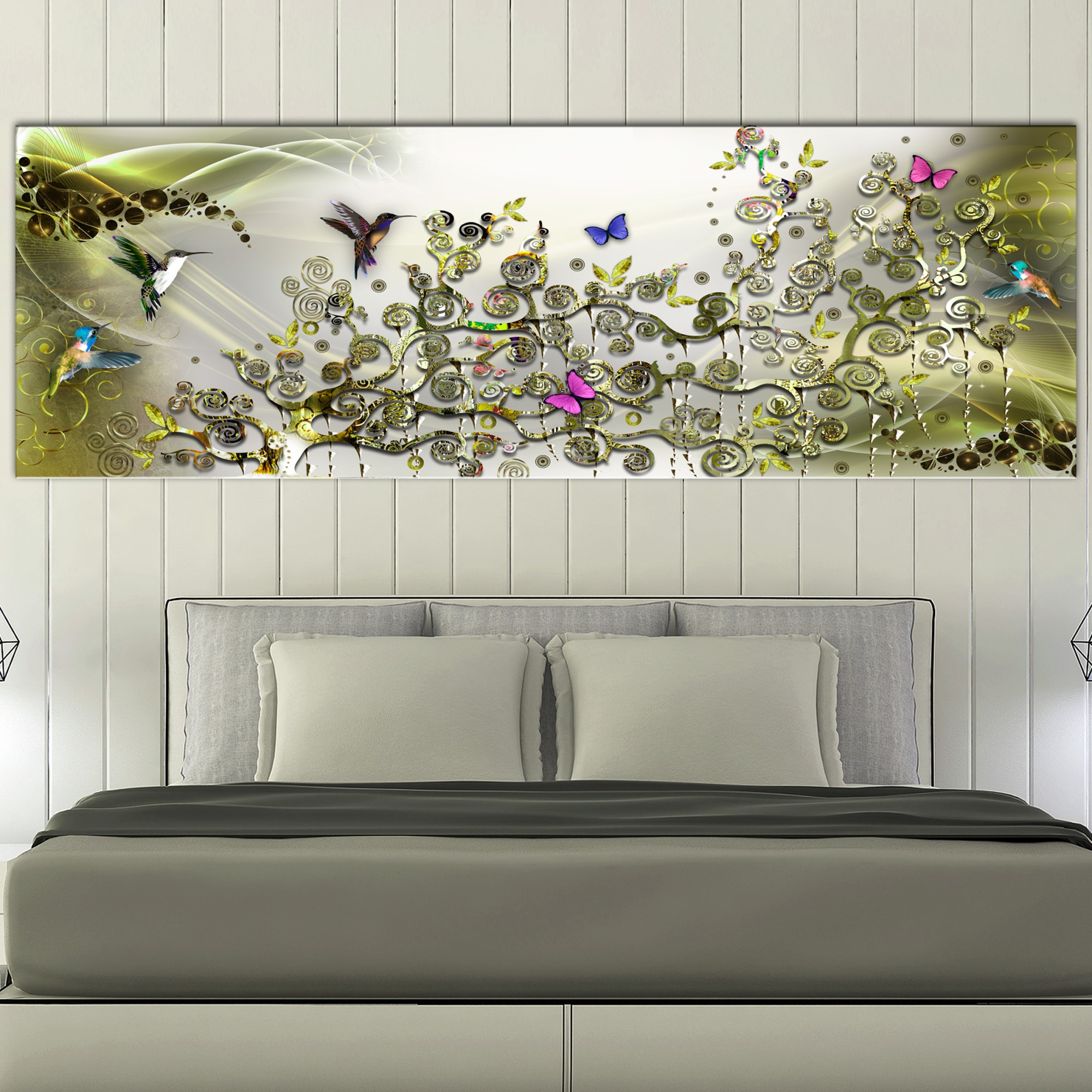 Tavla Arkiio Hummingbirds Dance Green