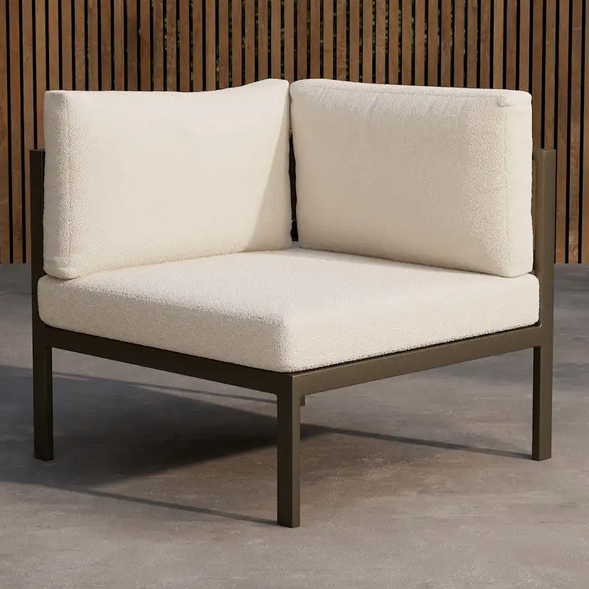 Copacabana Sofa Module Corner - Brown / White Bouclé Brown / White Bouclé