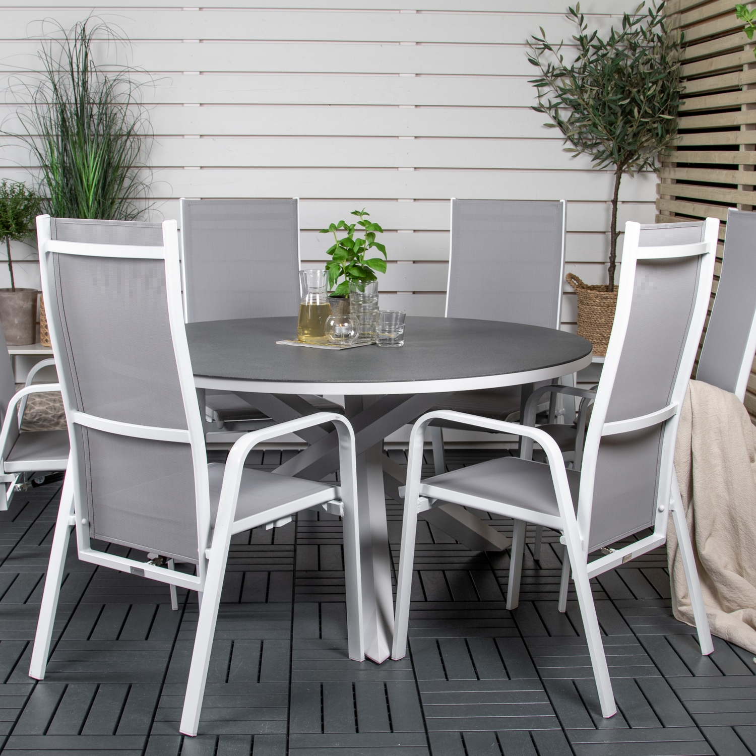 Matgrupp Venture Home Copacabana med 6 Copacabana Recliner Stolar