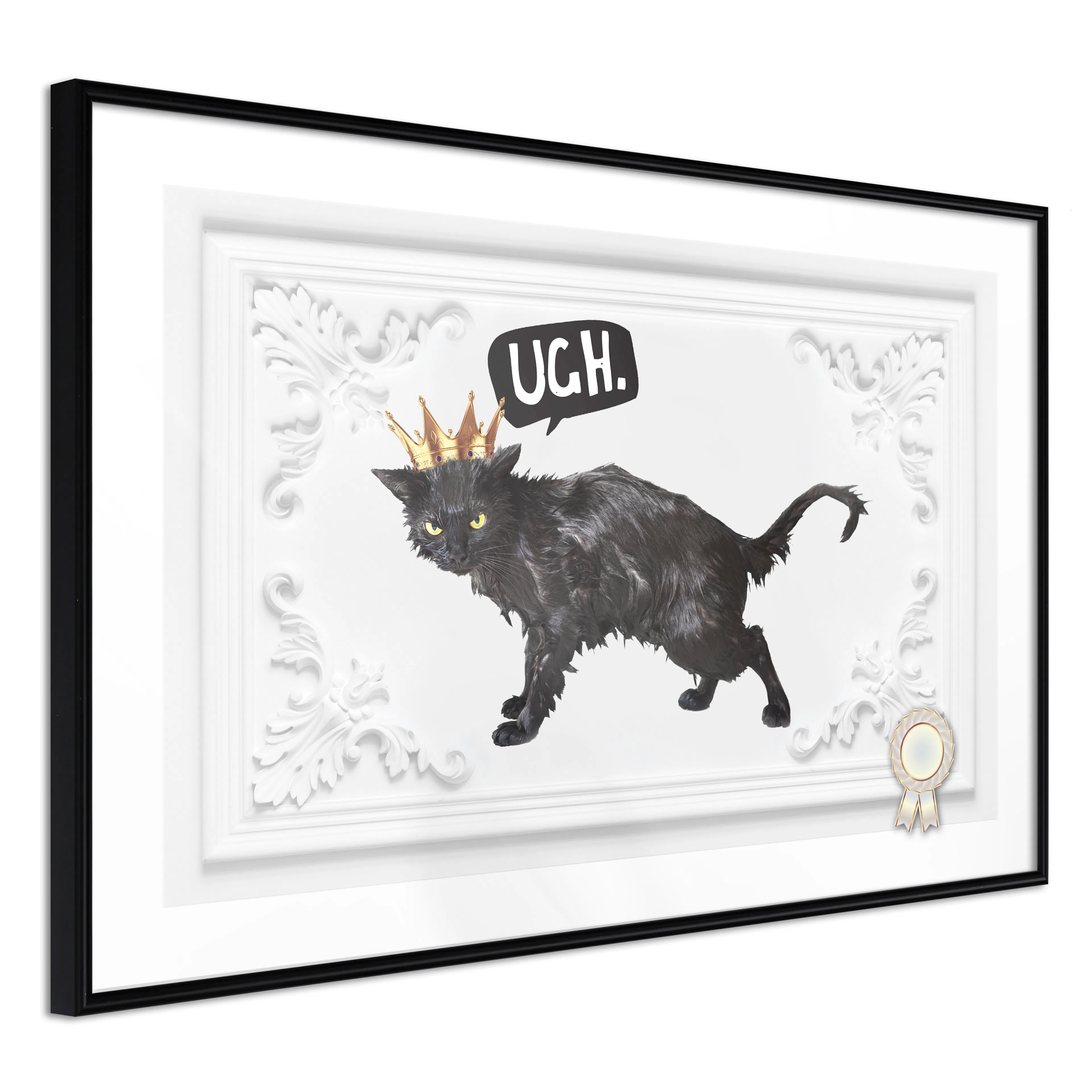 Affisch - Cat in Crown [Poster] 30x20 Svart ram, 30x20 cm
