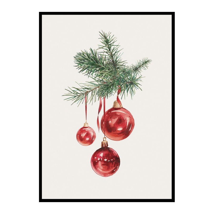Poster Gallerix Watercolor Christmas Balls