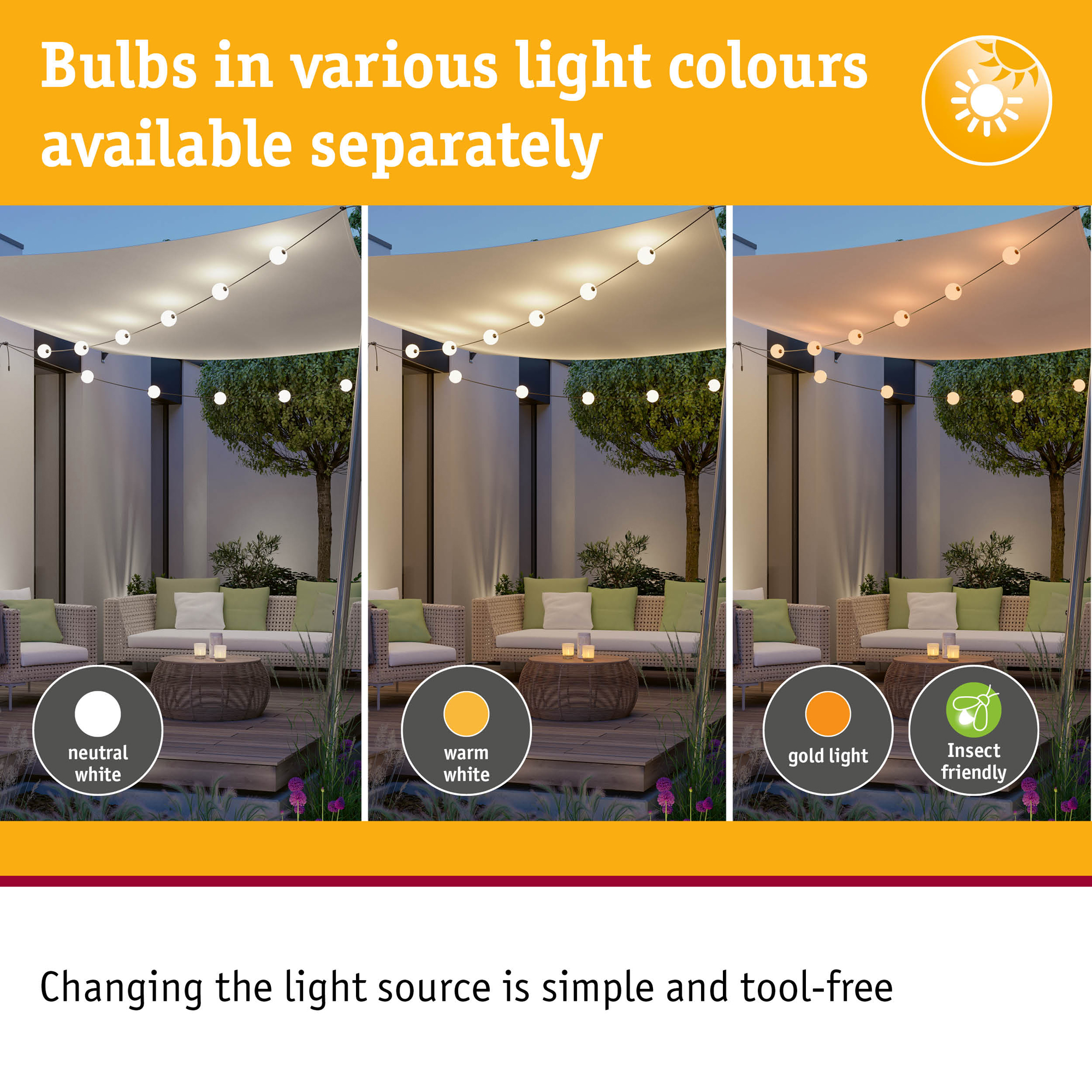 Solcellsljusslinga LED Paulmann Sagoljus Taina IP67 Grundläggande set
