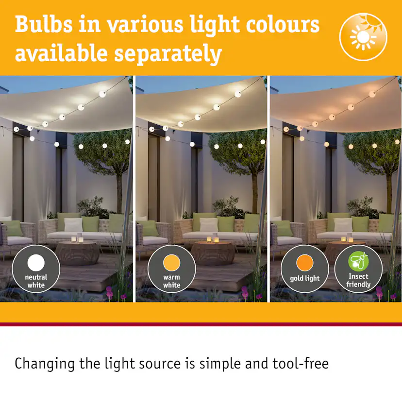 Solcellsljusslinga LED Paulmann Sagoljus Taina IP67 Grundläggande set