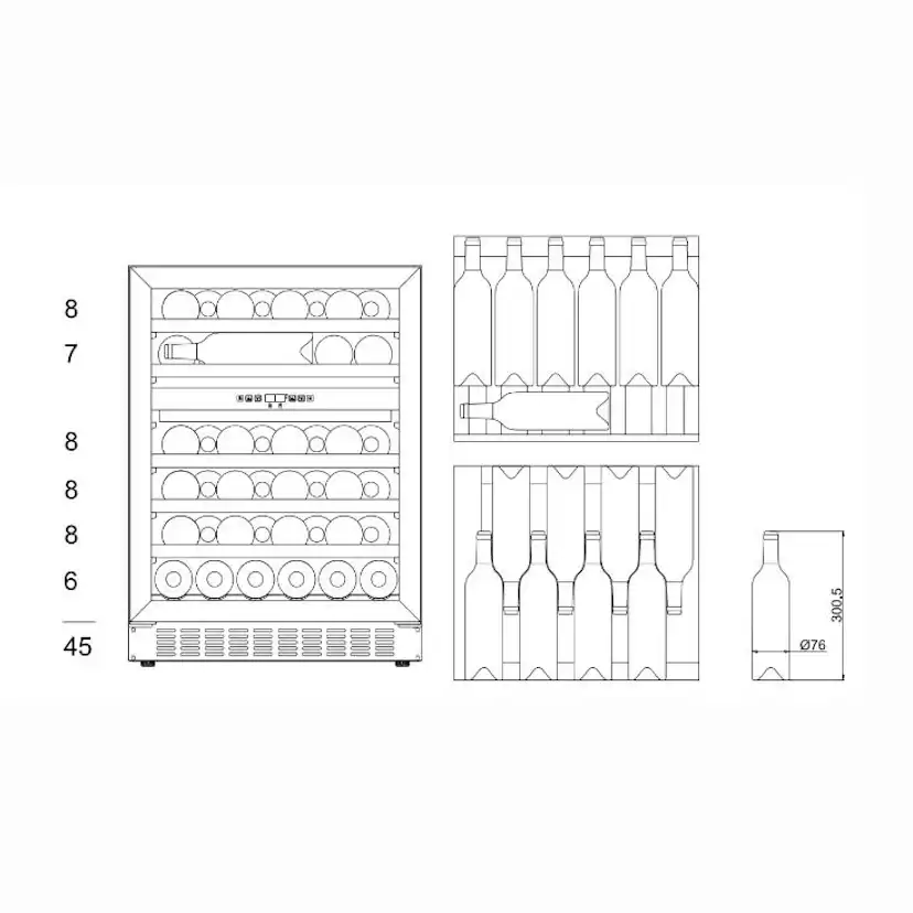 Vinkyl mQuvén WineCave 780 60D Stainless WCD60S-780