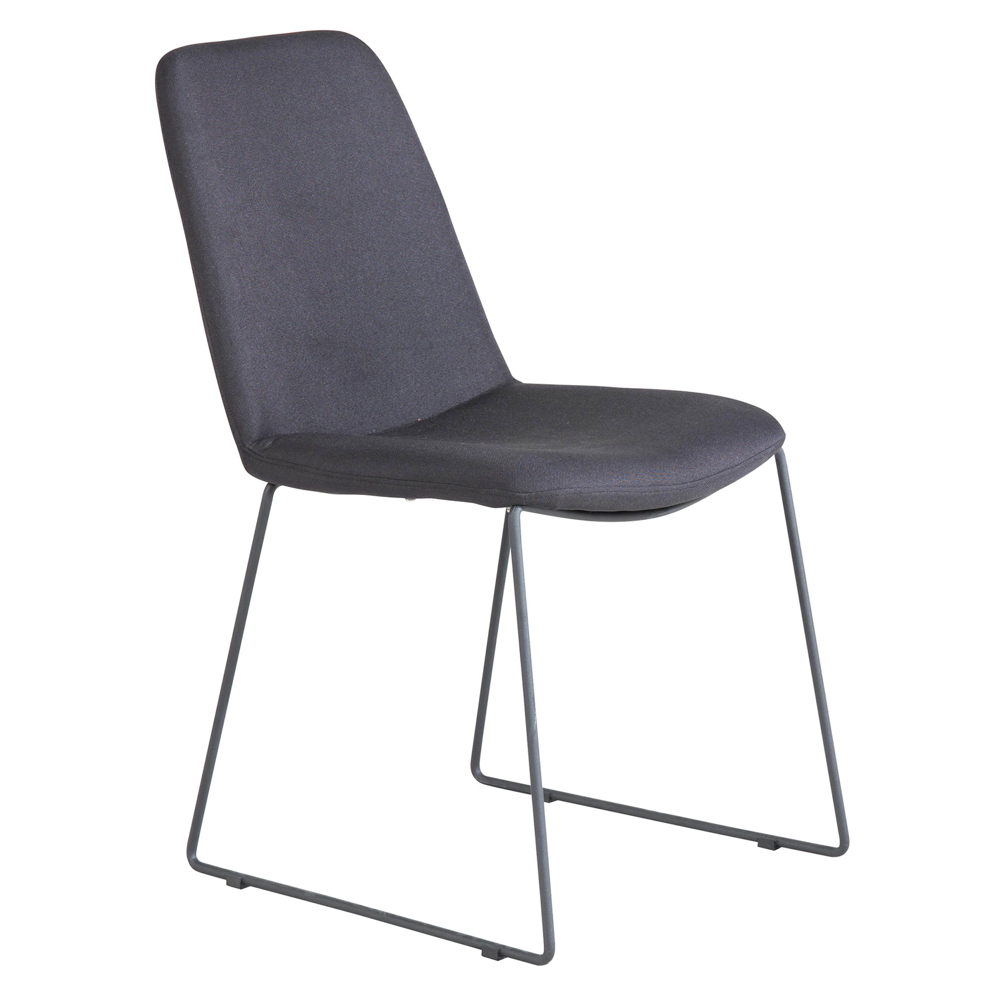Muce Dining Chair - Black Legs - Black Fabric Svart