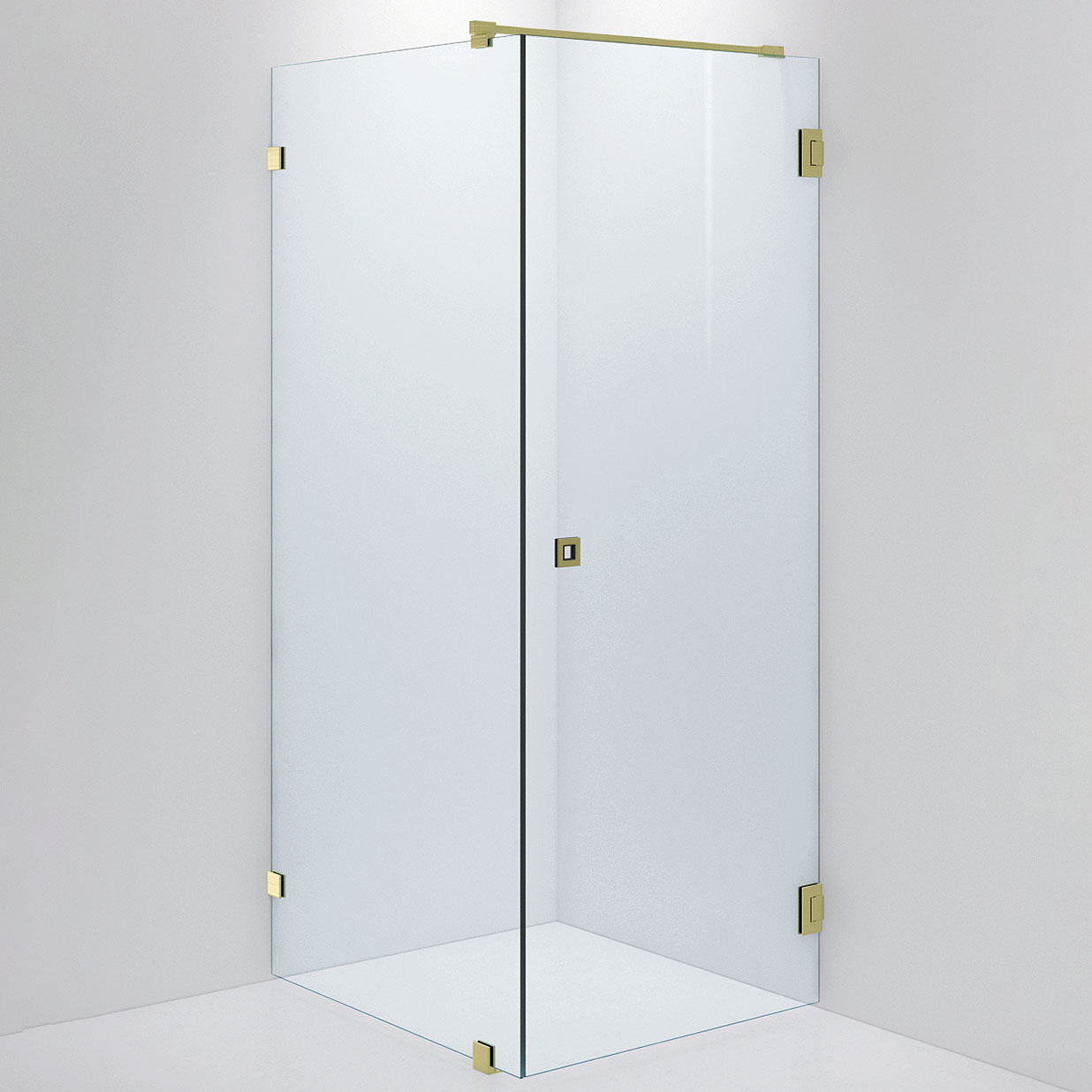 Duschvägg ARC 13 Original,Clear, Brushed Brass,Dörr 900(A), 900x800 mm, Borstad Mässing
