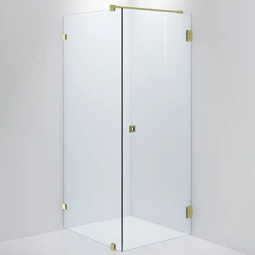 Duschvägg ARC 13 Original,Clear, Brushed Brass,Dörr 900(A), 900x800 mm, Borstad Mässing