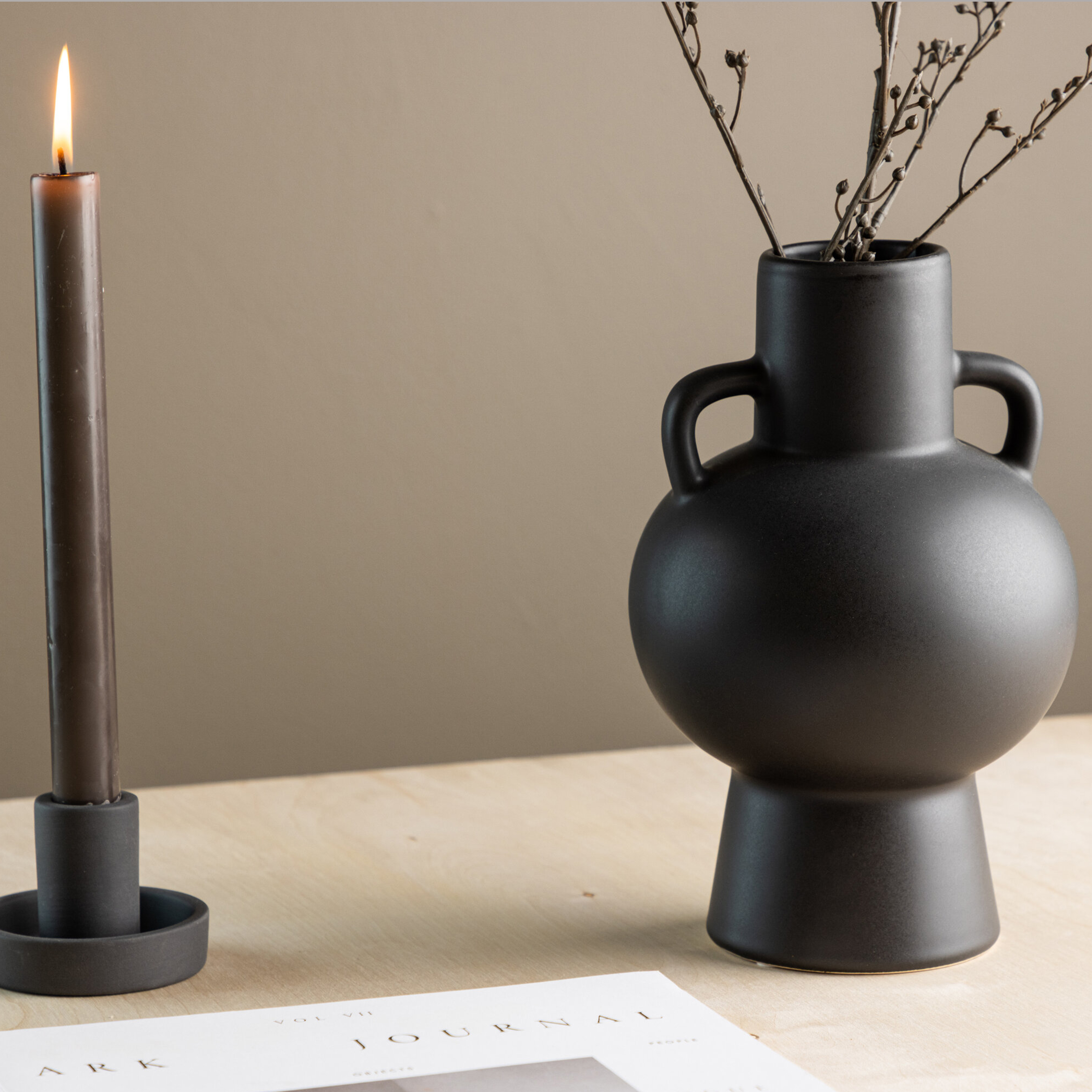 Cent Vase - Matte Black - 16*16*24cm Svart
